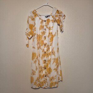 Mlle Gabrielle Women's PM Yellow and White Rayon Dress